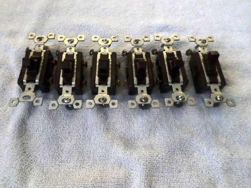 LOT OF 6 - ARROW HART 20A 120V-277VAC- COMMERCIAL GRADE TOGGLE SWITCHES - WS-896