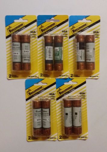 **5 PACK** 10  Cooper Bussman Fuses 60A General Purpose BP/NON-60 *FAST SHIPPING