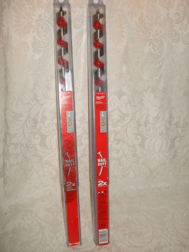 (2) two 48-13-5870 milwaukee 7/8&#034; x18&#034; ship auger bits one new, one lightly used for sale