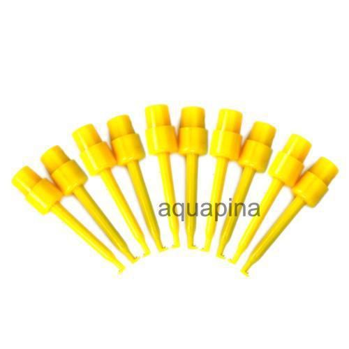 10 x mini test hooks clips probe for tiny component smd yellow for sale