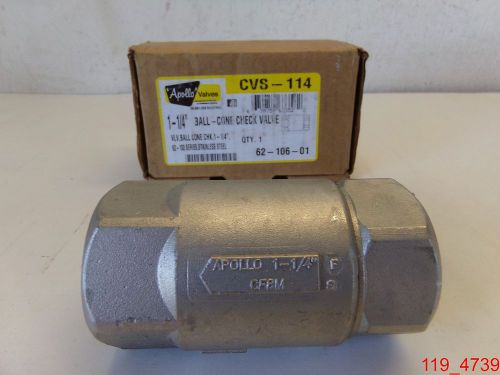 Apollo valves cvs 114 1-1/4&#034; ball-cone check valve for sale
