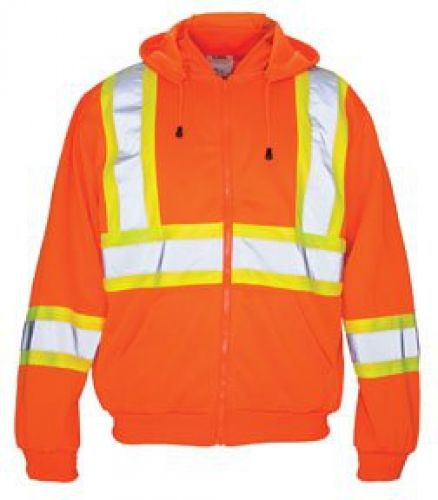 Sas safety 692-1409 hi-viz class-2 hooded sweatshirt, large, orange for sale