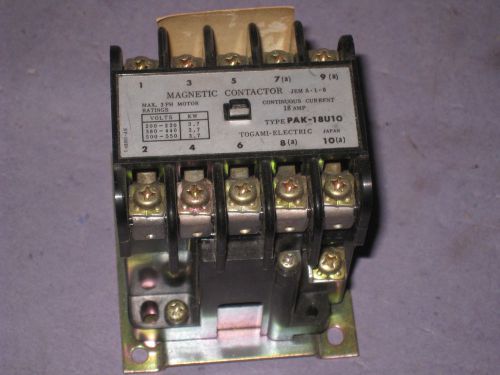 TOGAMI ELECTRIC MAGNETIC CONTACTOR PAK-18U10  220V-550V    21B3