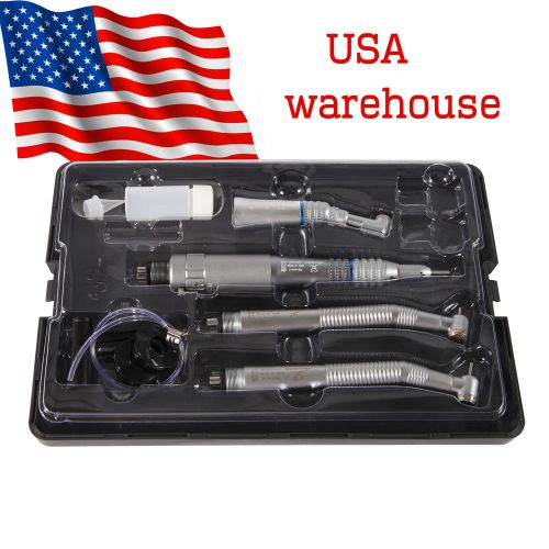 Nsk style dental high &amp; low speed handpiece kit contra angle air motor 4hole us for sale