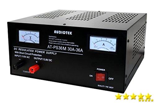 Audiotek - at-ps36m output 30a-36a amp mobile 13.8 volt dc heavy duty power supp for sale
