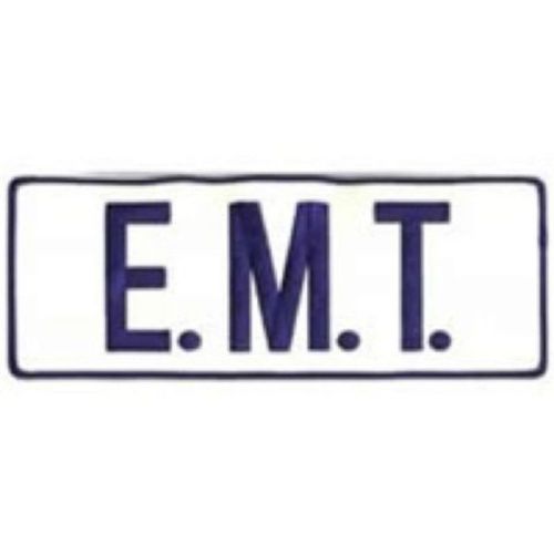 EMT EMS Reflective Back Jacket Shirt Uniform Patch 11X4 Royal Blue on White