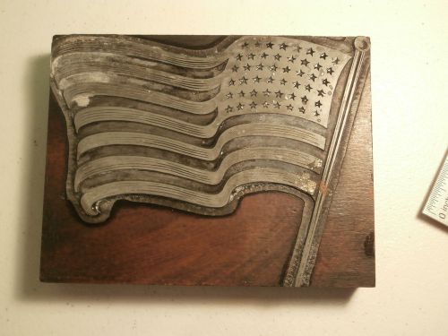 Printer&#039;s Block American Flag 48 star flag  waving