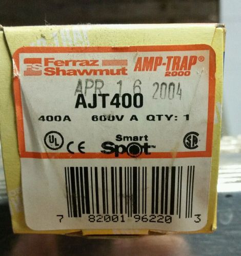 New Ferraz Shawmut Smart Spot AJT 400 Amp Fuse Buss LPJ-400SP Class J 600V NIB