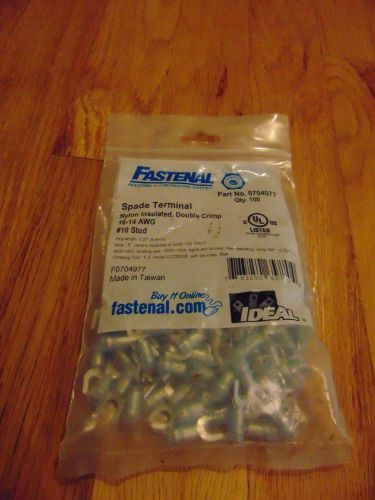 100ct. Fastenal 0704977. Spade Terminal 16-14AWG 10# Stud Nylon Insulated