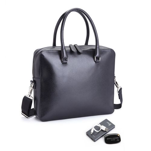 &#034;royce bluetooth and rfid blocking briefcase, leather with portable power bank&#034; for sale