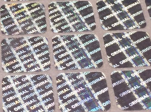 100 Small Authentic 0.393&#034; x 0.393&#034; Square Security Hologram  Sticker Labels