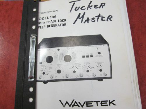 Wavetek 186 5 MHz Phase Lock Sweep Generator Instruction Manual w schem Rev 6/77