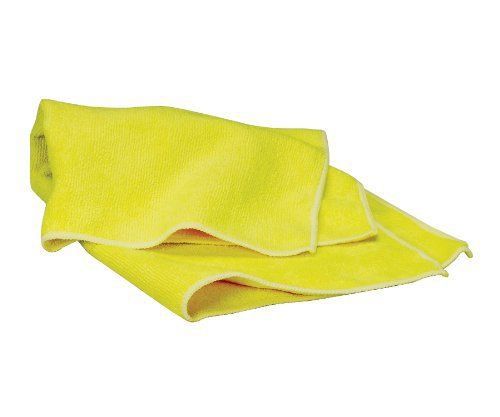 Waxie LFK700W Polyester Microfiber Terry Cloth, 16&#034; Length x 16&#034; Width, Yellow