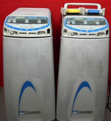 Conmed System 5000 Electro Surgical Units Lot of 2, With 1 Foot Pedal Sold AS-IS