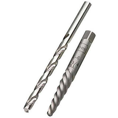 New irwin -53704- ex-4 spiral screw extractor &amp; 1/4&#034; drill bit for sale