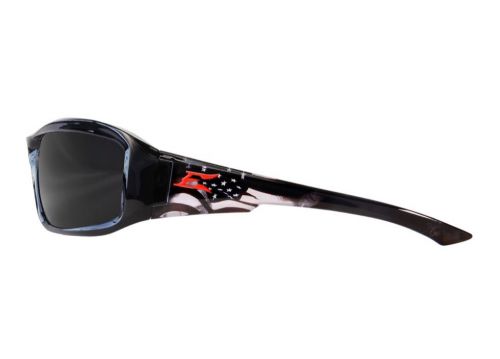 EDGE Eywear XB116-P1 Brazeau Designer, USA Flag Frame, Smoke Lens Safety Glasses
