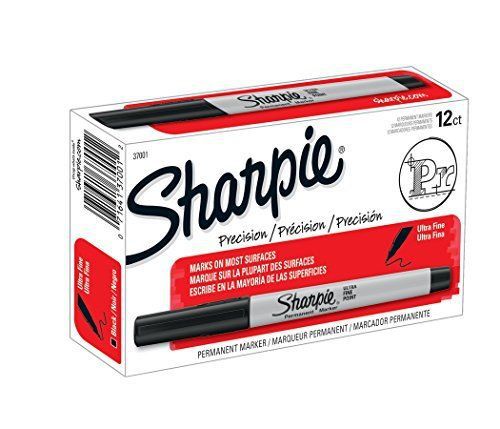 Sharpie 37001WM Ultra Fine Point Permanent Marker, 12-Pack, Black