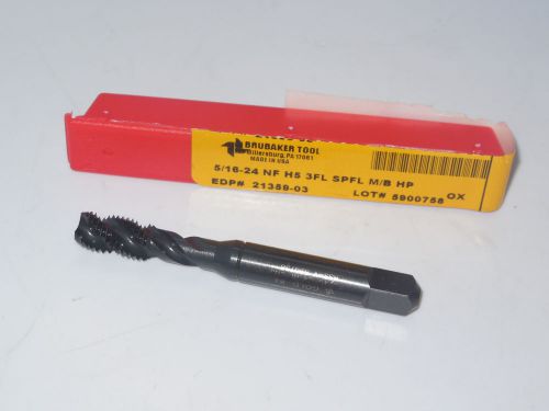 BRUBAKER TOOL 5/16&#034;-24 NF H5 3 Flutes Spiral Flutes Bottom High Performance Tap