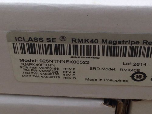 Hid multiclass iclass se rmk40 magstripe keypad reader new in box as pictured for sale