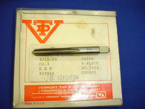5/16&#034;-24 Vermont Tap and Die 305511 TAPER Tap High Speed Steel  USA 4 Flute