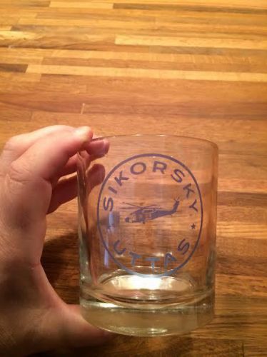 Sikorsky UTTAS Rocks Glass 3.5&#034; x 3&#034; United Tech Memorabilia