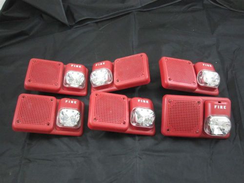Lot of 6 system sensor sp2r1224mc speaker/strobe alarm speakers for sale