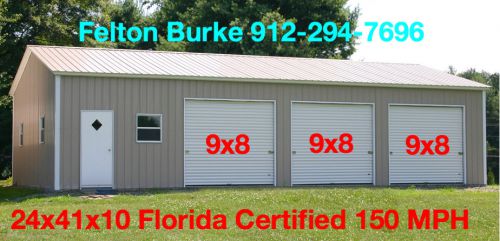 24X41X10 FLORIDA 150 MPH  CERTIFIED METAL BUILDING   FREE DELIVERY &amp; SET UP