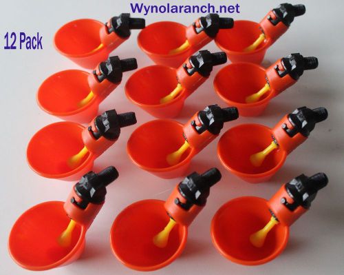 SET OF 12 AUTOMATIC WATERER CUPS , POULTRY, GAMEBIRS,BIRDS,WATER,DRINKER,QUAIL