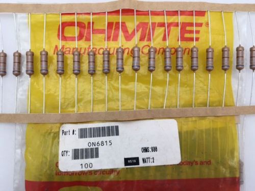 (200 pcs) on6815 ohmite, 2 watt 680 ohm 5%, carbon film resistor (axial) for sale
