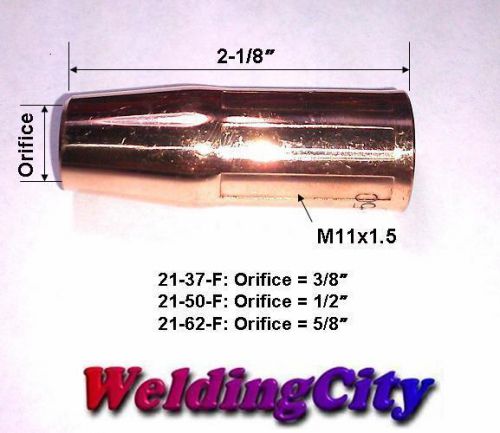 2-pk nozzle 21-62-f (5/8&#034;) lincoln magnum 100l &amp; tweco mini/#1 mig welding guns for sale
