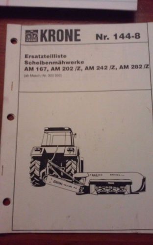 Krone Mower NR 144-8 Parts list167,202,/Z,242/Z,282/Z spare parts Scheibenmaher