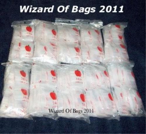 Baggies 3434 size  Apple Brand  .75&#034;x.75&#034; Bags Ziplock Liquidation Sale!(10,000)