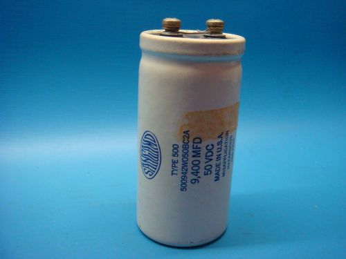(1) SANGAMO 500942W050BC2A 9400uF 50V SCREW MOUNT ELECTROLYTIC CAPACITOR