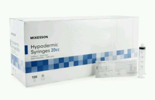 New mckesson 20ml sterile luer lock tip syringes blister pack box of 100 for sale