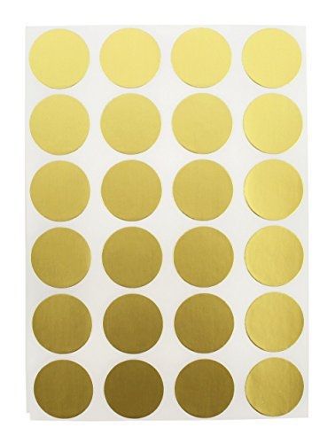 Chromalabel.com 3/4&#034; Metallic Gold, Color Coding Dot Labels on Sheets |