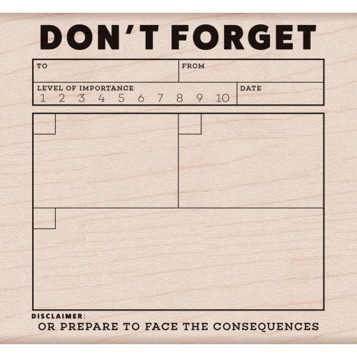 &#034;Kelly Purkey Mounted Rubber Stamp 3.5&#034;&#034;x3.25&#034;&#034;-Don&#039;t Forget&#034;