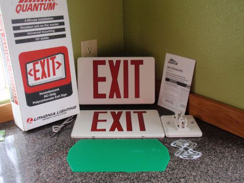 TWO INCANDESENT EXIT SIGNS~AC~LITHONIA LIGHTING