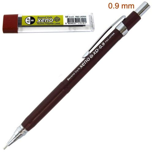Mechanical sharp pencil pen + Lead Refill, 0.9 mm B new high quality Xeno KOREA