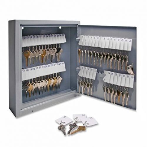 S.P. Richards Company Secure Key Cabinet, 10 x 3 x 12 Inches, 60 Keys, Gray (SPR