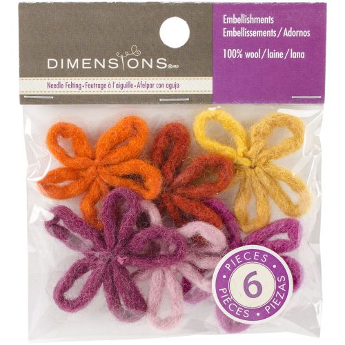 Feltworks Mini Loop Flowers-6/Pkg 088677740290