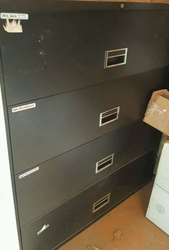 3 Harper file cabinets,  locks, all black 3=42x18x52