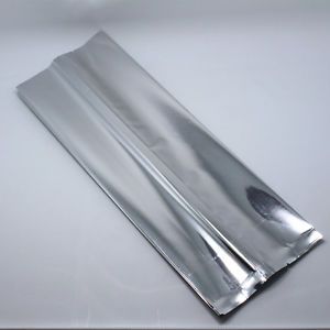 Aluminum foil mylar open vacuum bags storage package silver side gusset pouches for sale