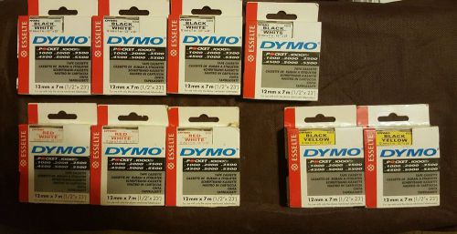 DYMO 12mm x 7m LOT OF 9 (3 STYLES)