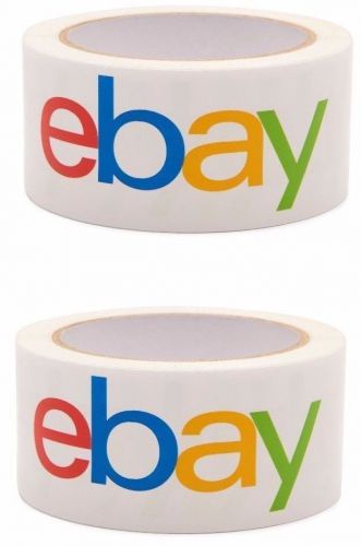 2 rolls eBay Logo Branded Shipping Packaging Packing Tape each roll 75 yds x 2&#034;