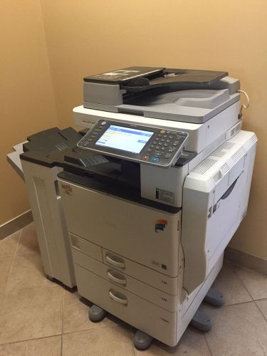 Ricoh Aficio MP C3002 30PPM Copier Printer Scanner Fax w/ Finisher &amp; Lg Capacity