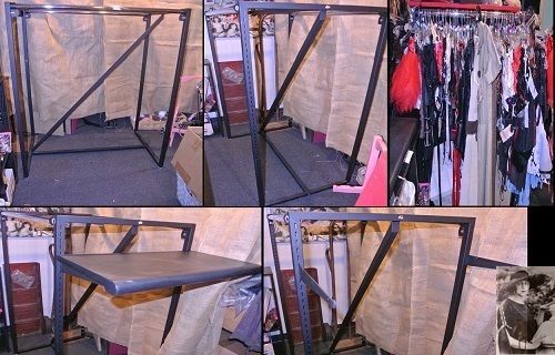 Double sided rail clothing rack shelf brackets retail storage garment black for sale