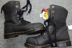 WOMENS DR MARTENS AIRWAIR STEEL TOE LEAH ST LEATHER BOOTS SZ 11 BRAND NEW L@@K