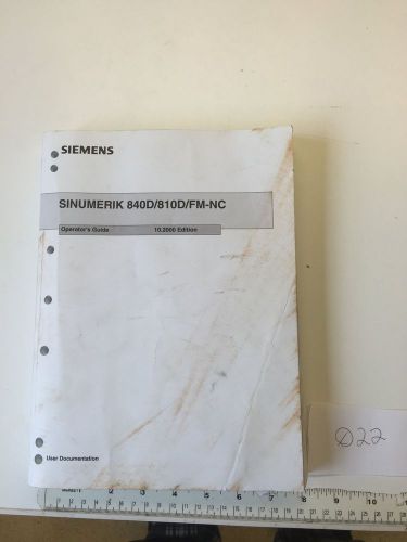 SIEMENS - SINUMERIK 840D/810D/FM-NC Manual
