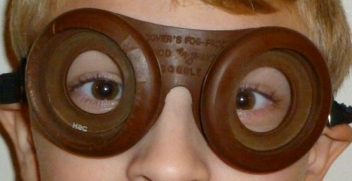 Vintage Cover&#039;s Nod and Shake Rubber Goggles -  Fog Proof Gas Tight - Steampunk