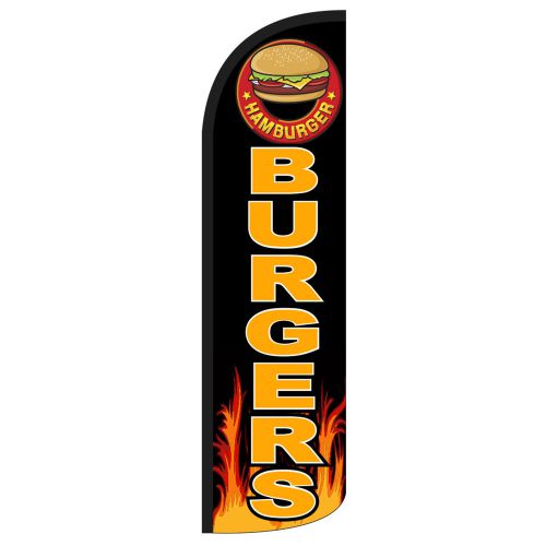 Burgers jumbo windless 15&#039; feather deluxe swooper flag banner made in usa for sale